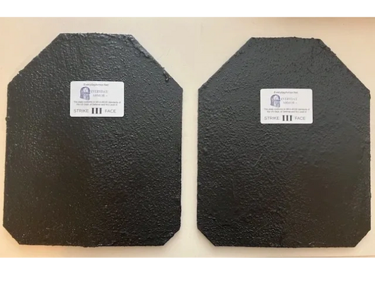 NIJ Level III+ Plates, Set of 2 Curved Shooter cut. Mil-A-46100 Cert